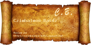 Czimbalmos Bató névjegykártya